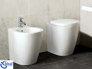 Ideal Standard Vaso Connect.Wc A Terra Ideal Standard Connect Freedom Filomuro Scarico A Parete Pavimento Bianco Lucido Iperceramica