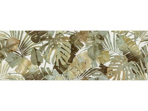 Carrelage mural fin Game Deco Wild 40x120 motif tropical vert