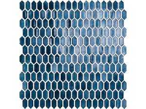 Mosaïque verre Gems Blue 29,5x29,8 cm bleu avec feuille d'argent