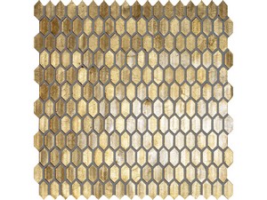 Mosaïque verre Gems Gold 29,5x29,8 cm doré avec feuille d'or