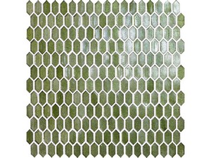 Mosaïque verre Gems Green 29,5x29,8 cm vert avec feuille d'argent