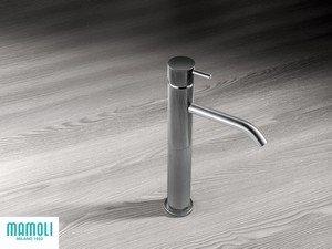 GRETHA TALL BASIN TAP BRUSHED BRASS STAINLESS STEEL EFFECT