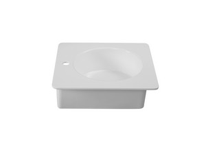 HEDERA freestanding cabinet with 52 cm ceramic sink and 82 cm matt black steel frame