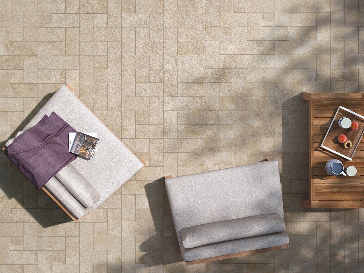 Fliese Hyde Park Beige 15X30 Feinsteinzeug für Aussen Steinoptik