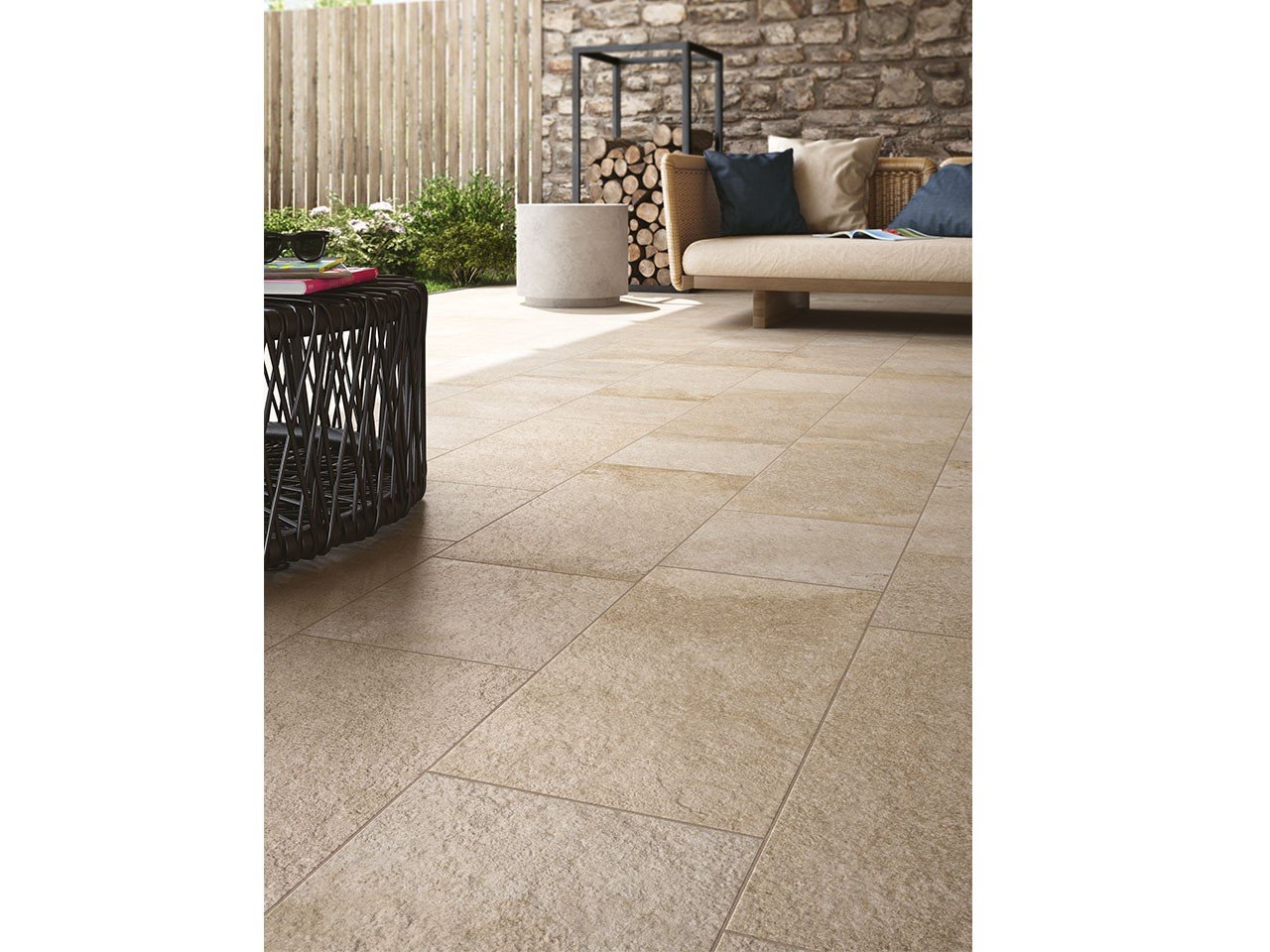 Fliese Hyde Park Beige 30X60 Feinsteinzeug für Aussen Steinoptik