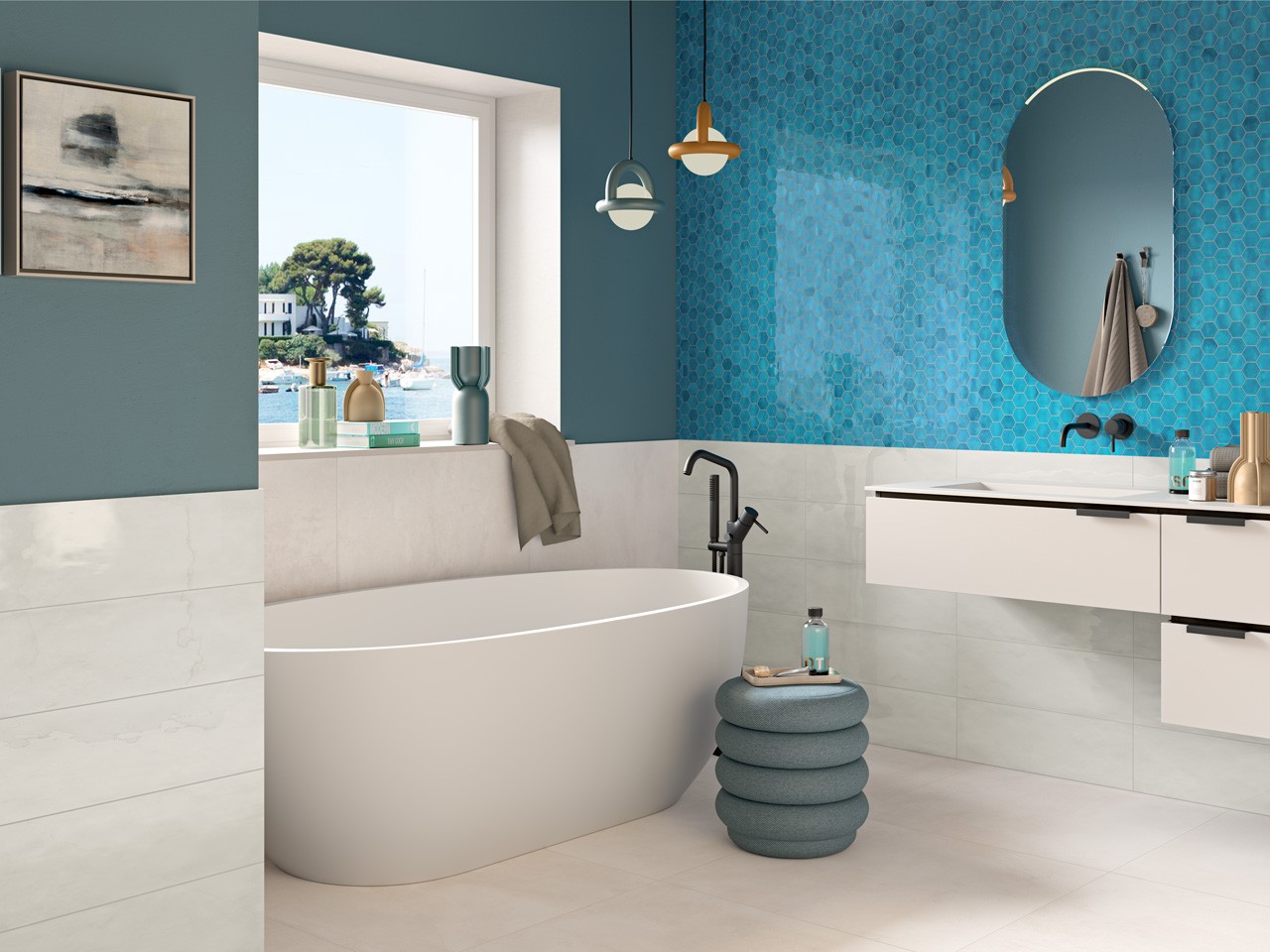 Piastrella Powder White 80x80 Gres Effetto Cemento Bianco - Iperceramica