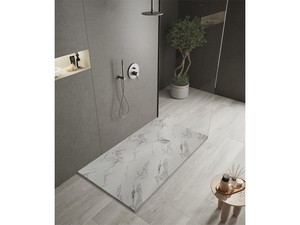 Piatto Doccia Kaspa 120X80 Effetto Marmo Bianco