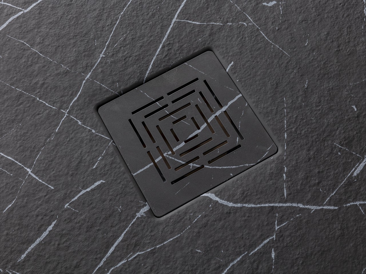 KASPA SHOWER TRAY 120X100 BLACK MARBLE EFFECT Iperceramica