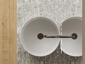 Aufsatzwaschbecken Bormida Ø40xH18 cm aus Keramik Weiß glänzend