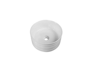 Aufsatzwaschbecken Bormida Ø40xH18 cm aus Keramik Weiß glänzend