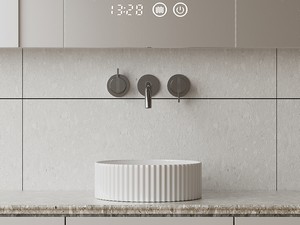 Aufsatzwaschbecken Tevere Ø40,5xH12 cm aus Keramik Weiß glänzend