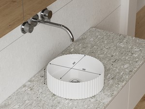 Aufsatzwaschbecken Tevere Ø40,5xH12 cm aus Keramik Weiß glänzend