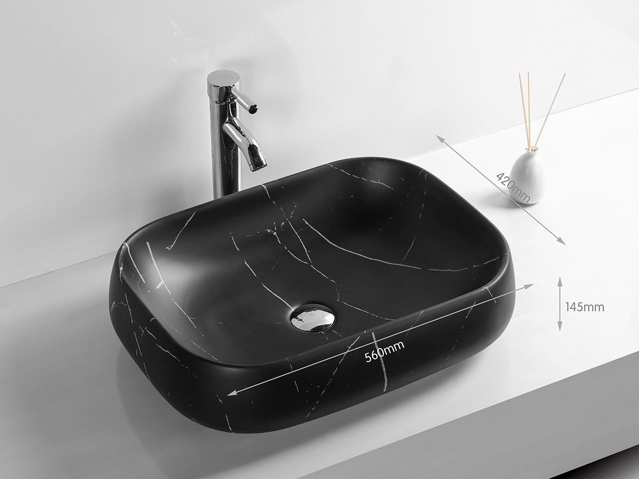 Lavabo Da Appoggio Mai & Mai 70x35.5cm In Marmo Fuso Bianco - Con Nanotecnologia Autopulente - Foto 4