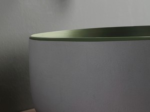 Lavabo da Appoggio Bucchero Tondo Ø42 H17 in Ceramica Verde Edera Opaco