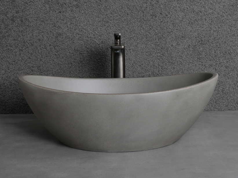 Lavabo Da Appoggio Concrete X H Cemento Iperceramica