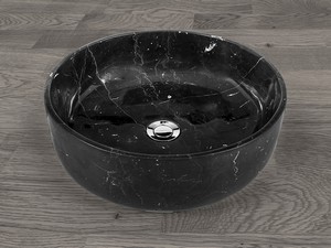 Vasque à poser en marbre Marquinia Ø38xH12,5 cm noir
