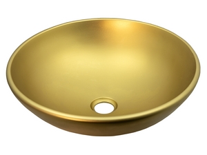 Lavabo da Appoggio Semisfera Cm. Ø42 in Resina Oro Satinato