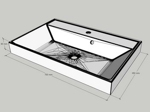 Gardenia L70 cm Floor-Standing Bathroom Cabinet with 3 Drawers And Resin Unitop Washbasin - Glossy White Finish