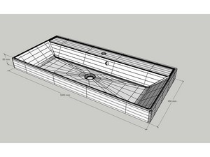 Gardenia L100 cm Floor-Standing Bathroom Cabinet with 3 Drawers And Resin Unitop Washbasin - Onyx Elm Finish