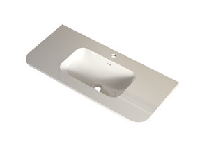 Lavabo Unitop Etna 100x46xH1,2 cm en céramique blanc brillant