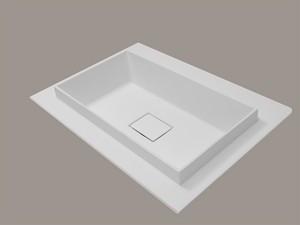 Lavabo Star 70,5x51,5 cm con Vasca a Semincasso in Resina Bianco Opaco