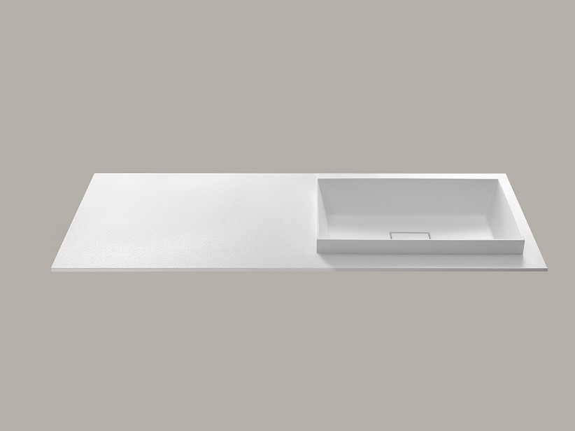 Meuble de salle de bains TOUCH 140 cm 2 tiroirs bleu nuit mat et lavabo