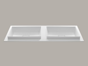 Mobile Bagno TOUCH 140 cm 2 Cassetti Bianco Lucido e Doppio Lavabo Unitop Semincasso STAR-PIETRA Bianco