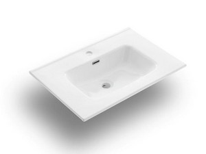 Trio Floor-Mounted Bathroom Furniture L80 cm with 3 Drawers And Unitop Ceramic Washbasin Cement Finish