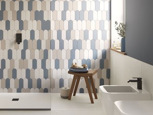 Carrelage mural Lollipop Blue 8x21,5 cm queue de paon bleu