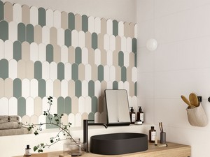 Carrelage mural Lollipop Milk 8x21,5 cm queue de paon blanc