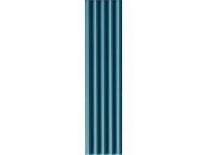 Wandfliese Mahjong Blu Denim 3D Lux 6x24,6 Einbrand Blau glänzend