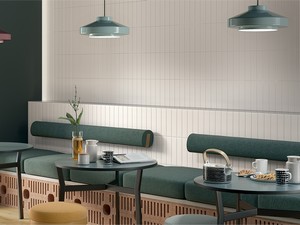 Wandfliese Mahjong Milk 6x24,6 Einbrand Weiß matt