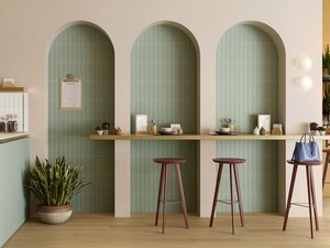 Wandfliese Mahjong Mint Matt 6x24,6 Einbrand Terracotta matt