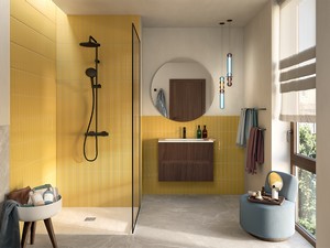 Wandfliese Mahjong Sunflowers Lux 6x24,6 Einbrand Gelb glänzend