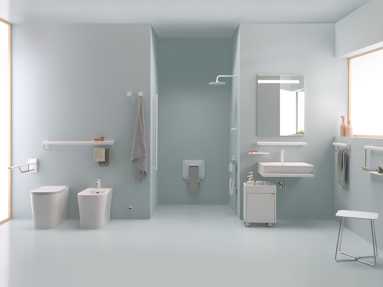 Barre d’appui linéaire Omnia 37,62 cm blanc - Iperceramica