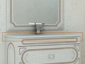 Monoblock-Möbel Monet 90 cm 2 Türen + 3 Schubladen Weiß Decape'