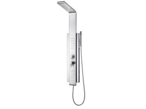 Colonne de douche Mia 2 jets hydro acier inoxydable chrome/noir mat