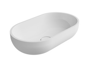 NORIMBERGA COUNTERTOP WASHBASIN 60X35 H17 cm MARBLE RESIN GLOSSY WHITE