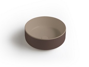 Aufsatzwaschbecken Bucchero Rund Ø42 H17 aus Keramik Basalt matt/Kaolin matt