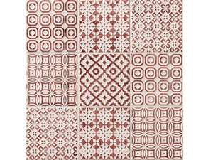 Wandfliese Batik Dekor Ciliegia 10X10 Patchwork Rot