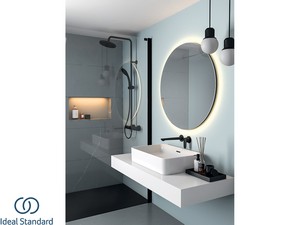 Mitigeur de lavabo encastré mural Ideal Standard® Cerafine O noir soie mat