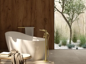 ARNIKA FREESTANDING BATH MIXER BRUSHED GOLD FINISH