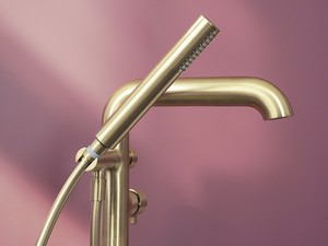 SILIA FREESTANDING BATH MIXER BRUSHED GOLD FINISH