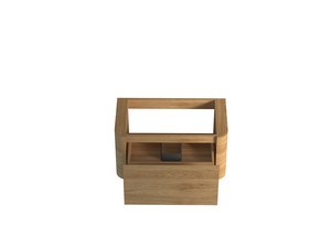 Base pour meuble de salle de bains Etna 80x46 cm 2 tiroirs en bois multiplis chêne clair