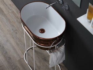 Meuble porte-lavabo Tinozza métal blanc mat