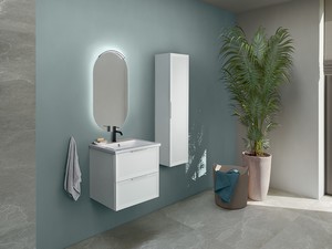 Modula Bathroom Furniture 61 cm 2 Drawers Matt White with Smart Ceramic Unitop Washbasin