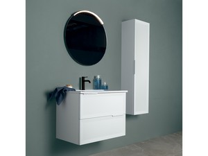 Modula Bathroom Furniture 75 cm 2 Drawers Matt White and Smart Ceramic Unitop Washbasin