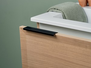 Modula Bathroom Furniture 75 cm 2 Drawers Light Oak with Smart Ceramic Unitop Washbasin