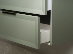 Modula Bathroom Furniture 75 cm 2 Drawers Matt Green with Smart Ceramic Unitop Washbasin