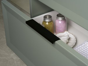 Modula Bathroom Furniture 75 cm 2 Drawers Matt Green with Smart Ceramic Unitop Washbasin